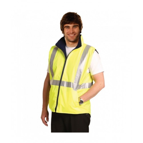 Hi-Vis Reversible Safety Vest With Hoop Pattern 3M Tapes