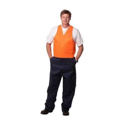 Hi-His Two Tone Men's Cotton Drill Action Back Overall-Regular