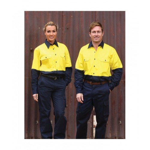 Hi-Vis Cotton DrilL/Shirt L/S