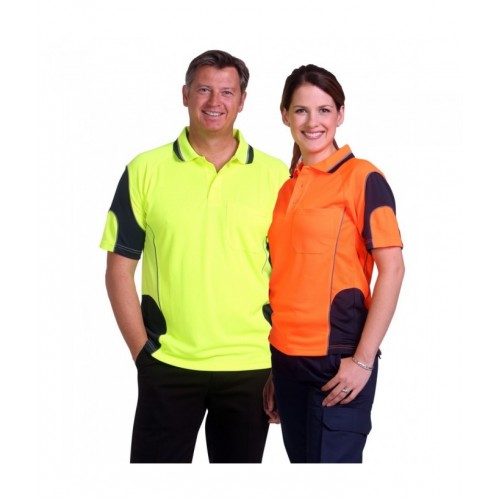 Cooldry Hi-Vis Mini Waffle Safety Polo